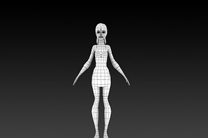 Cartoon Girl 3D Model