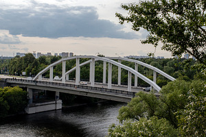 A view of the Khoroshevsky Bridge, a Transportation Photo by Schreibikus