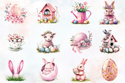 Pastel Pink Easter Watercolor Png, an Illustration by RobertsArt (Thumbnail 7 of 7)