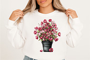 Spring Flower Bucket Sublimation Cli, an Illustration by SVGArt (Thumbnail 3 of 9)