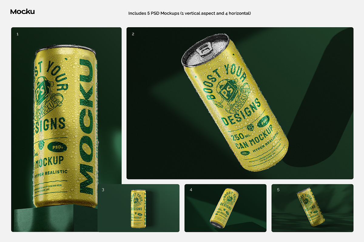 Can Bundle - 25cl (8.4oz), a Cups & Container Mockup by Mocku (Photo 11 of 13)