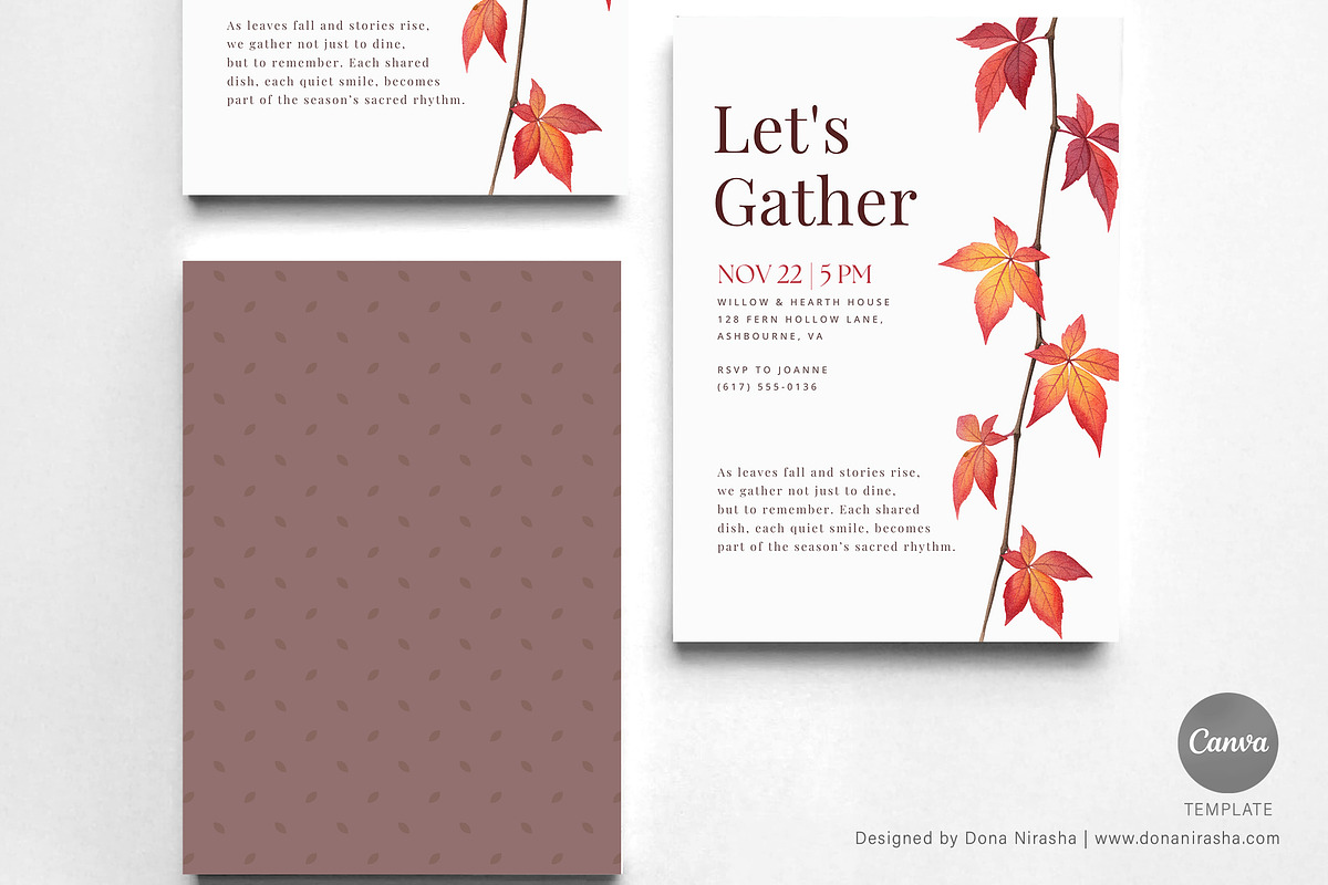 Fall Event Invite Canva Template preview 2