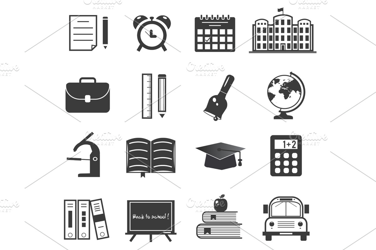 Back to school icon set
