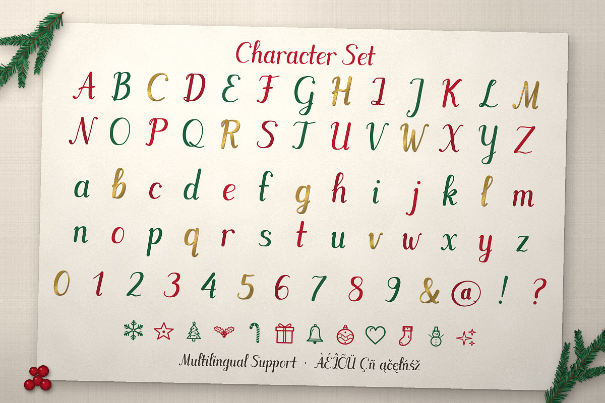 Christmas Holly Script Font, a Script Font by vladocar (Photo 9 of 9)