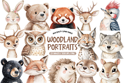Woodland Animal Portraits Clipart, an Animal Illustration by TatiMockup (Thumbnail 1 of 5)