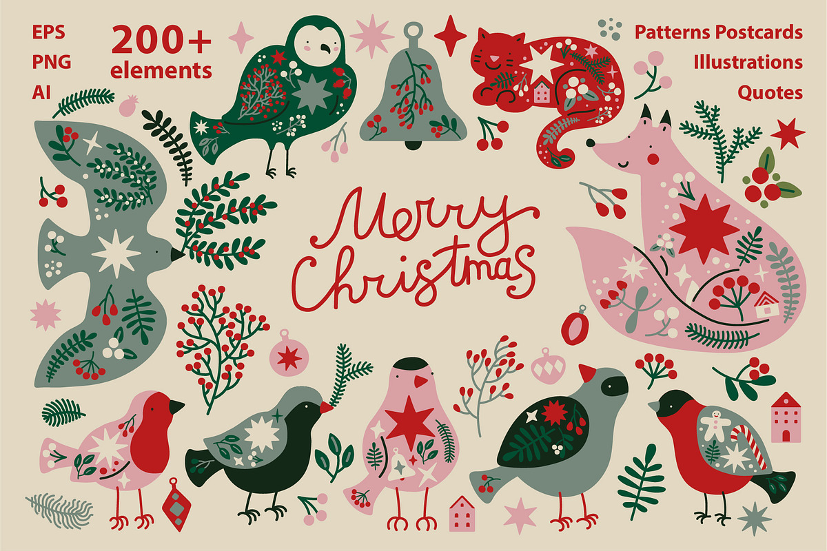Christmas vector. Patterns, graphic, an Object Graphic by anna khramtsova (Photo 1 of 20)