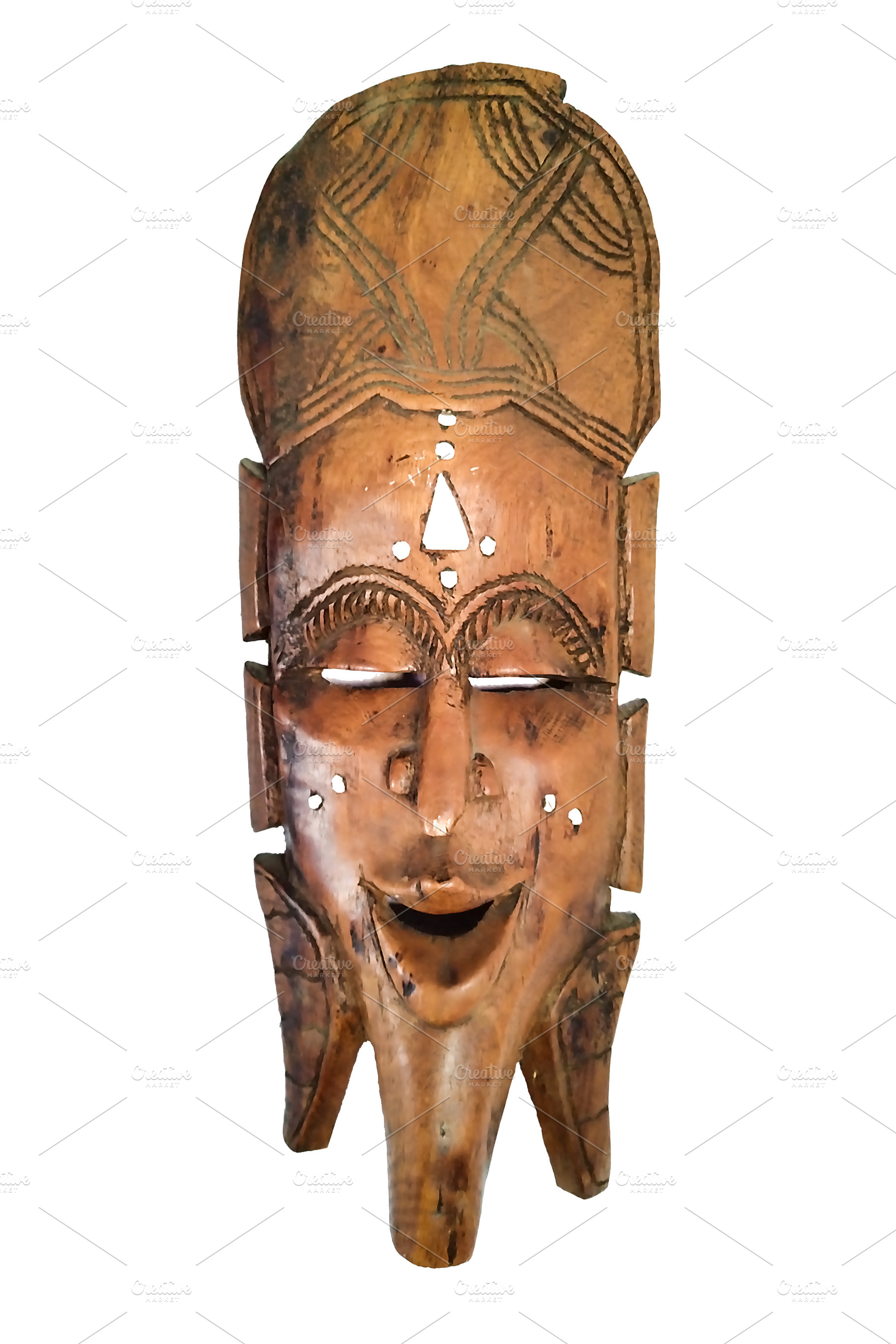 Tribal wooden mask isolated photo, an Arts & Entertainment Photo by DanFLCreativo