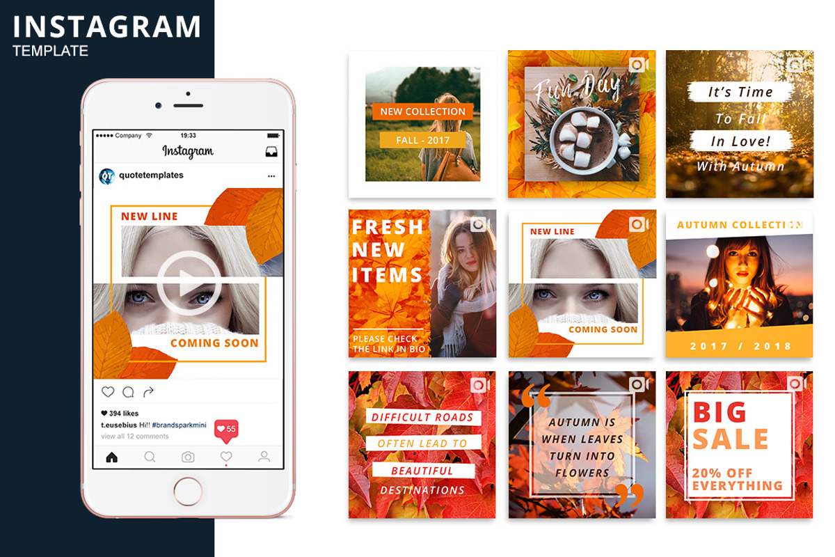 Autumn Instagram Animated Template, a Social Media Template by Brandspark Mini (Photo 1 of 2)
