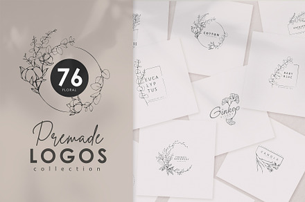 76 Floral premade logos