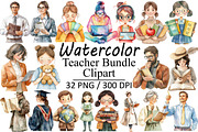 Watercolor Teacher Clipart, an Illustration by Design Market (Thumbnail 1 of 3)