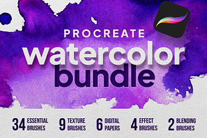 Procreate watercolor bundle