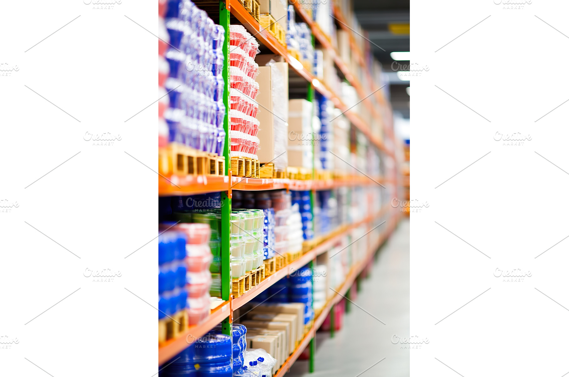 Organized warehouse shelves, an Industrial Photo by Lermont51