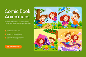 25 Animated Comic Book Illustrations, an Education Illustration by Brickclay