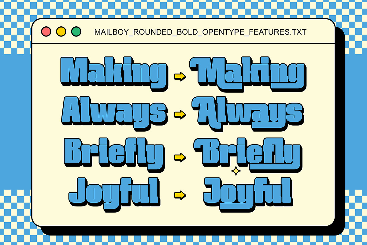Mailboy - Rounded Bold, a Sans Serif Font by Graptail (Photo 9 of 10)