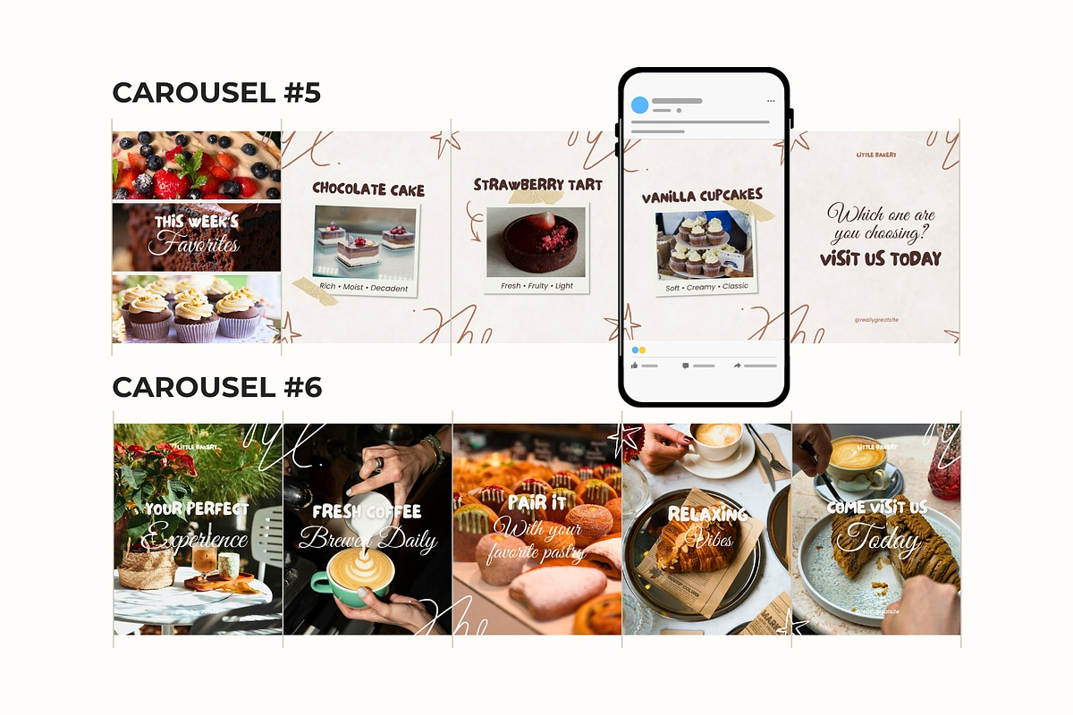 Bakery Seamless Carousels Instagram, a Social Media Template by Anna Design Studio (Photo 6 of 12)