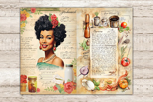 Vintage Cookbook Collage Sheet