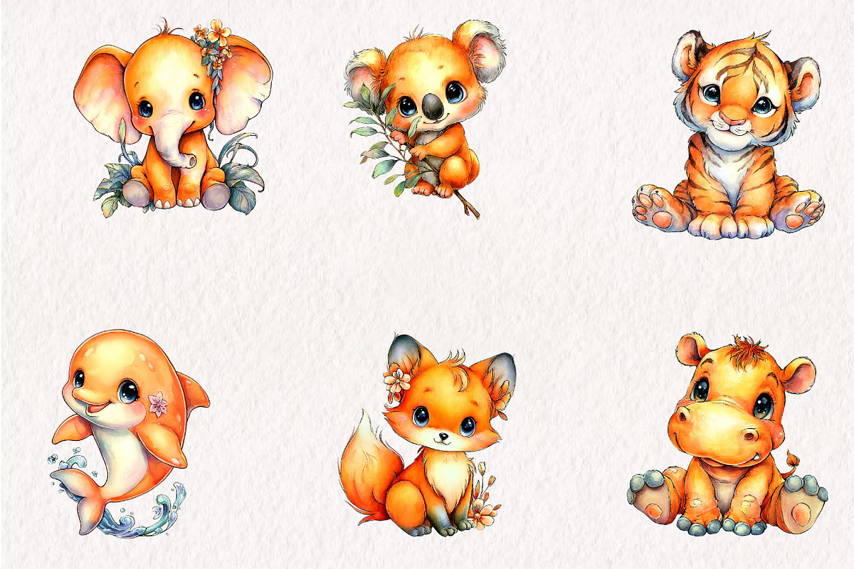Watercolor Baby Animals bundle, a Seasonal Illustration by CreationArt (Photo 3 of 5)