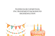 Birthday Clipart Set, a Decorative Illustration by Pati Charm Studio (Thumbnail 4 of 8)