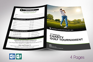 Golf Tournament Bifold Brochure Word, a Brochure Template by Godserv Designs