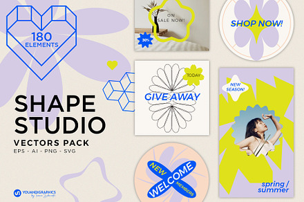Shape Studio Vectors Pack, a Graphic by Youandigraphics