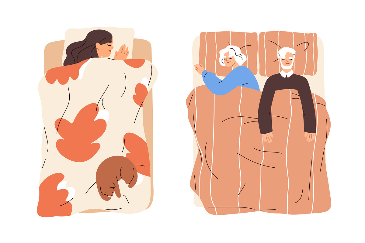 People sleeping in cozy beds set, a Person Illustration by Good Studio (Photo 6 of 8)
