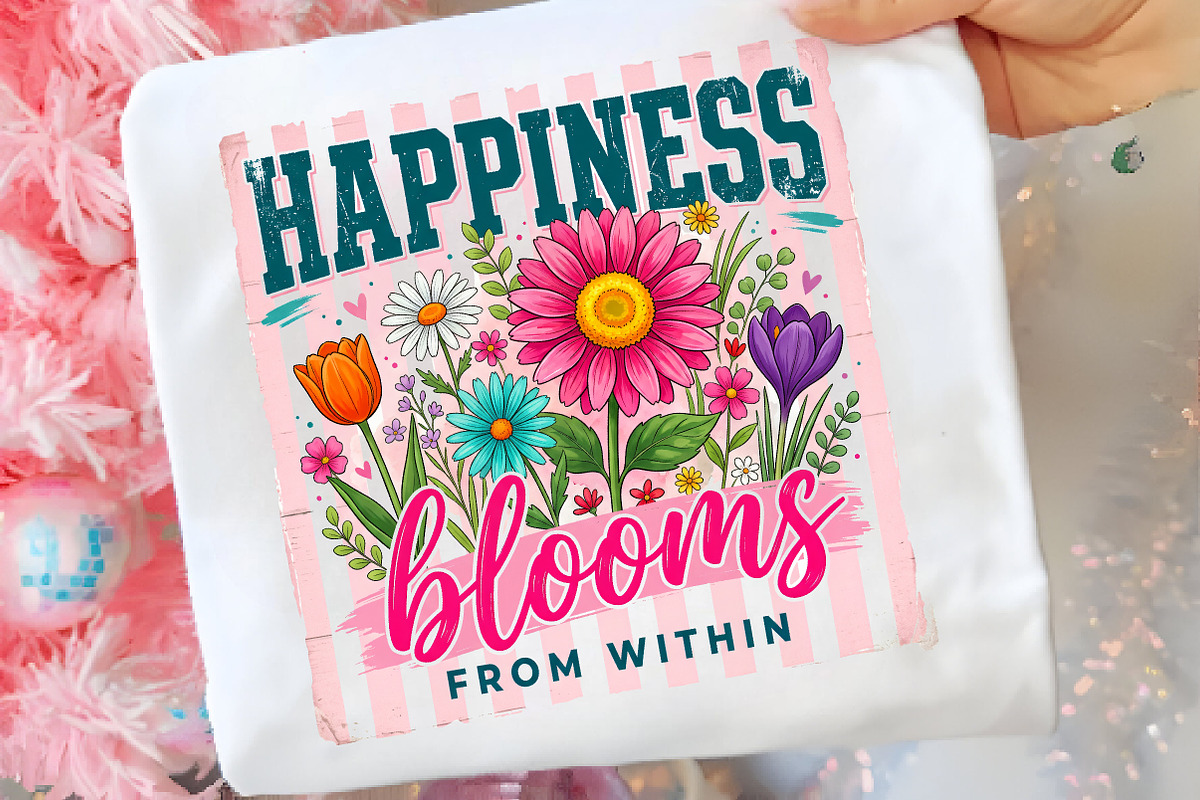 Positive Boho Floral Quote PNG, an Illustration by CreationArt (Photo 3 of 9)