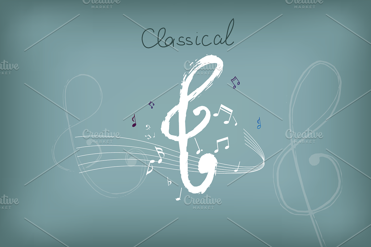 Vintage sketch music note collection, an Illustration by mollyli.ai
