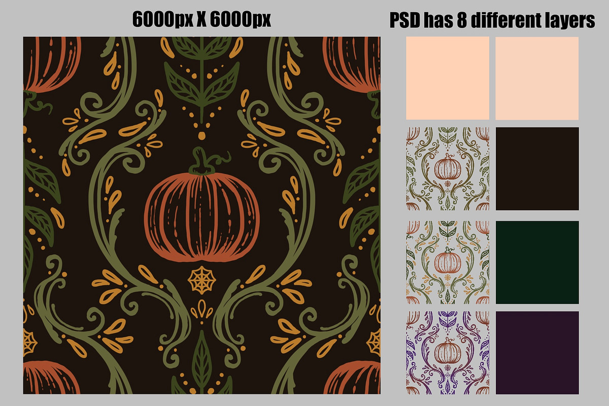 Lavish Halloween Repeat Pattern, a Pattern Graphic by Forest Lily (Photo 2 of 9)