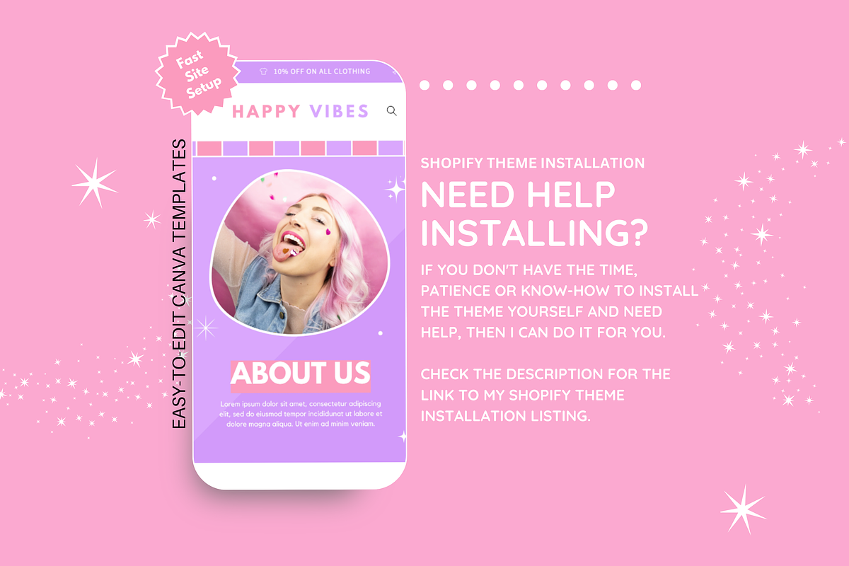 Happy Vibes Shopify Theme, a Shopify Template by SunshineStudioBoutique (Photo 8 of 8)