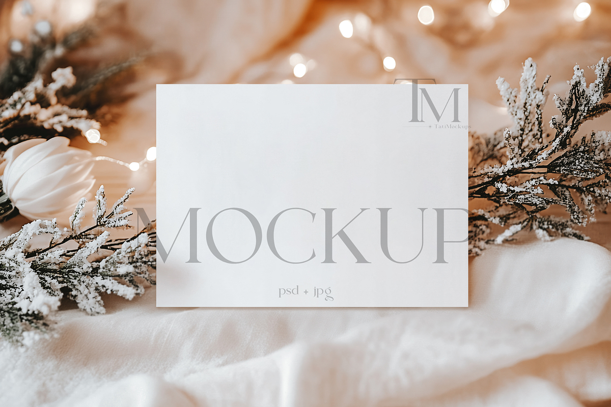 7x5 Christmas Invitation Card Mockup, a Product Mockup by TatiMockup (Photo 1 of 4)