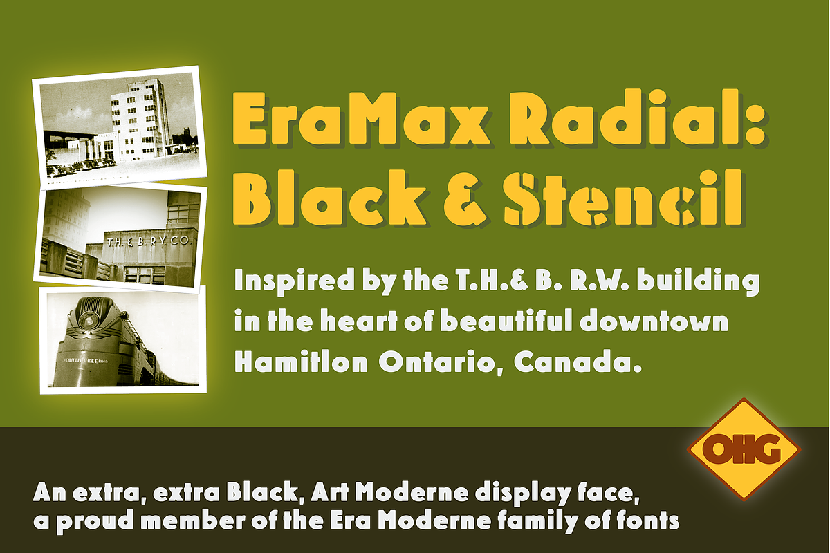 EraMax Radial Black, a Sans Serif Font by Our House Graphics Inc. (Photo 2 of 6)