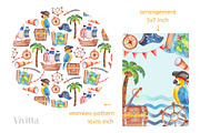 Pirates Party watercolor clipart set, an Illustration by Vivitta (Thumbnail 5 of 5)