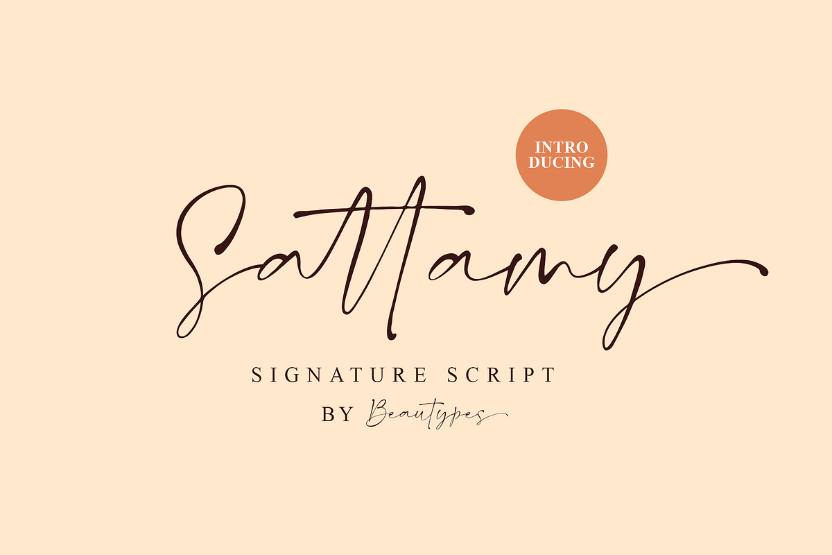 Sattamy Signature | handwritten font, a Script Font by Beautypes (Photo 1 of 8)
