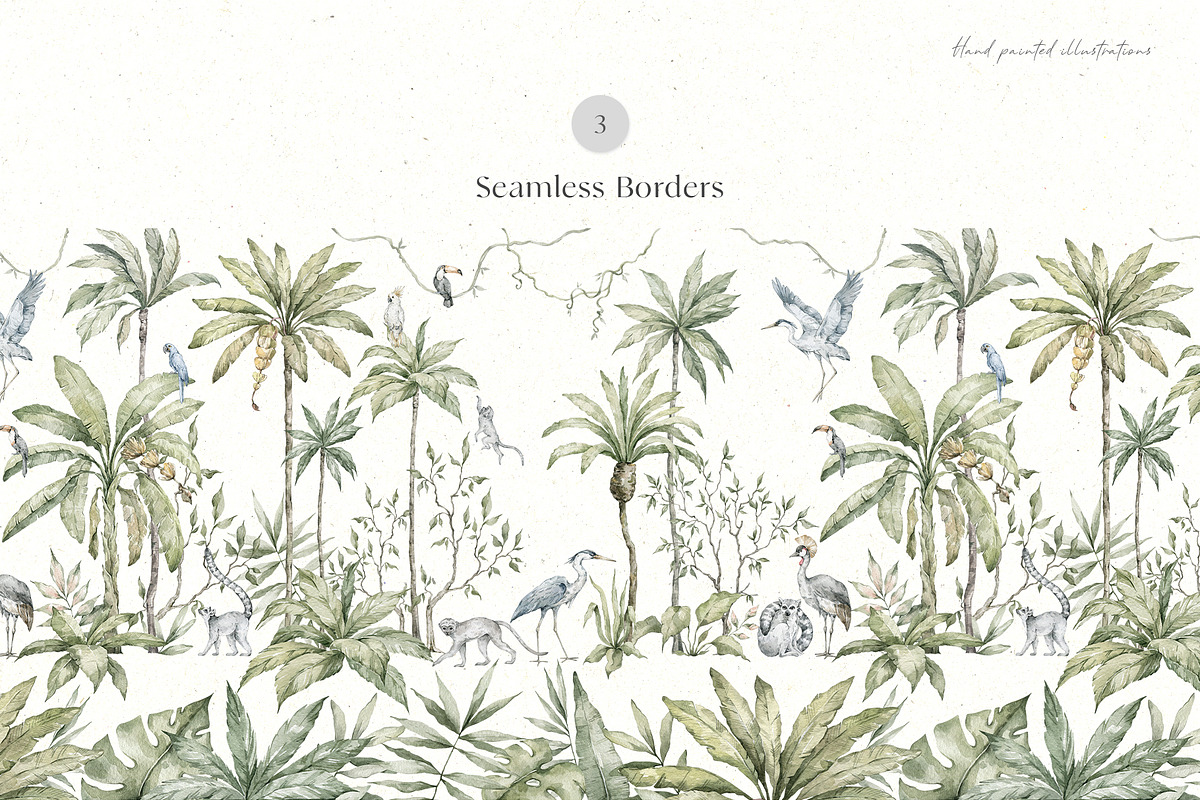 Tropical Jungle Watercolor Animals, an Animal Illustration by Kreker Kate (Photo 7 of 14)