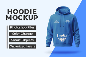 Blue Hoodie Mockup for Apparel, a Hoody Mockup by Viswal Studio