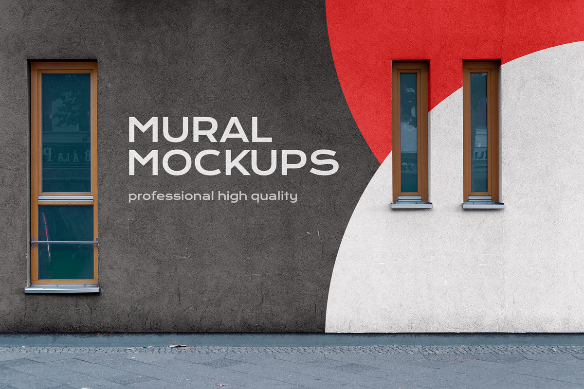 Street mural mockup bundle outdoor, an Advertising Mockup by FoundImages (Photo 42 of 42)