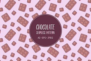Chocolate bars seamless pattern, an Illustration by Cmeree