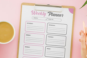 1 Page Weekly Planner Design