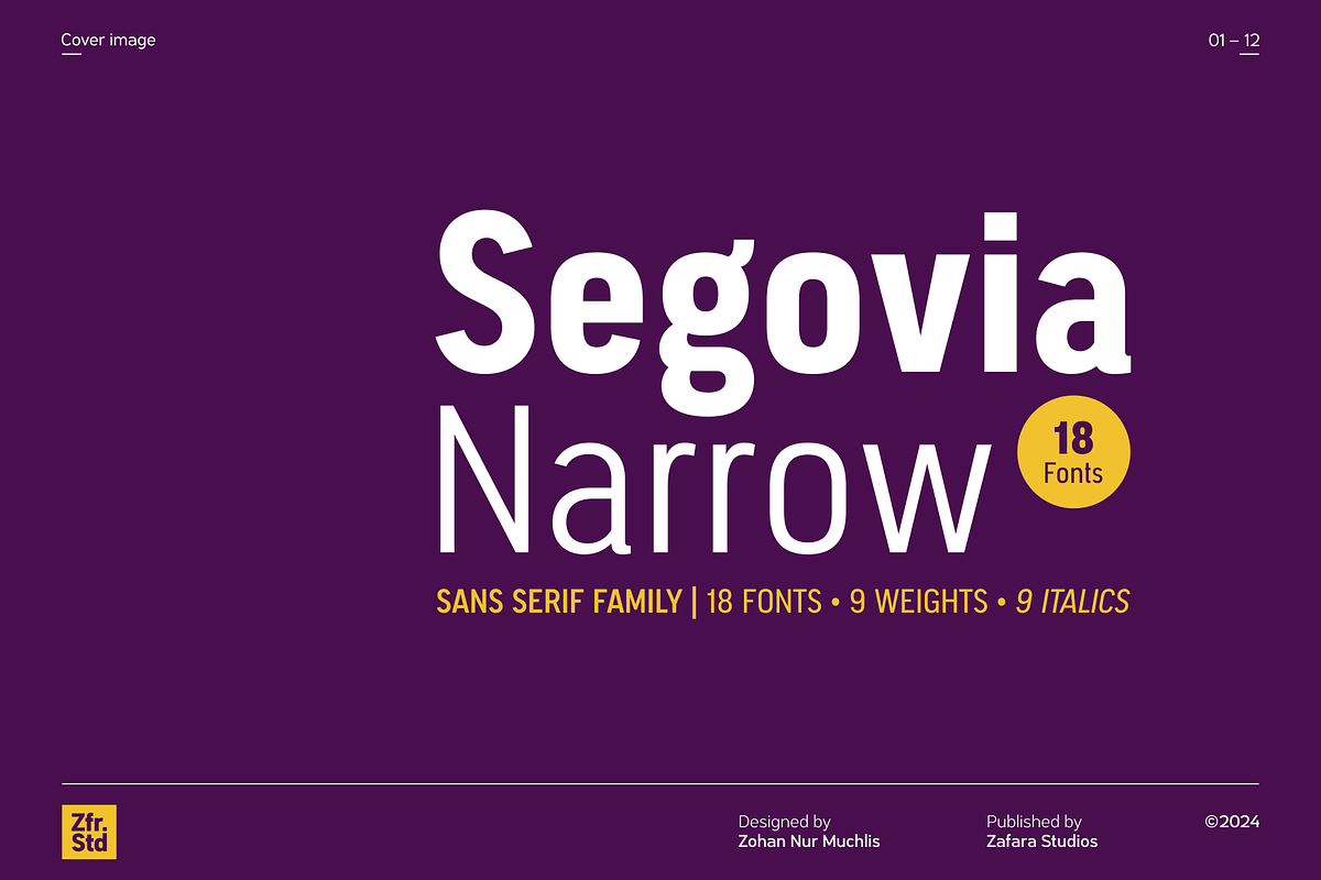 Segovia Narrow, a Sans Serif Font by Zafara Studios (Photo 1 of 12)