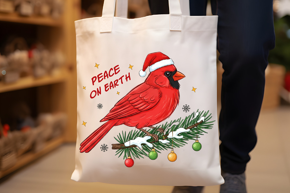 Merry Christmas Cardinal Hand-Drawn, an Illustration by SinaCreation (Photo 4 of 7)