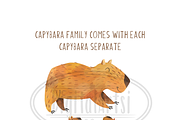 Watercolor Capybara Clipart, an Animal Illustration by DigitalArtsi (Thumbnail 5 of 5)