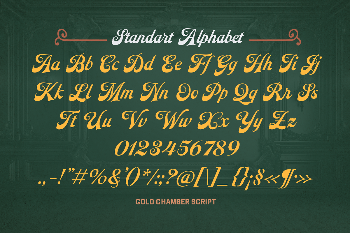 Gold Chamber – Vintage Script, a Sans Serif Font by Almarkhatype (Photo 8 of 12)