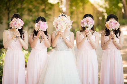 Bride & bridesmaids with flowers, a Person Photo by SLR Lounge 