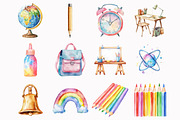 Watercolor Pastel School Clipart, an Illustration by Design Market (Thumbnail 4 of 5)