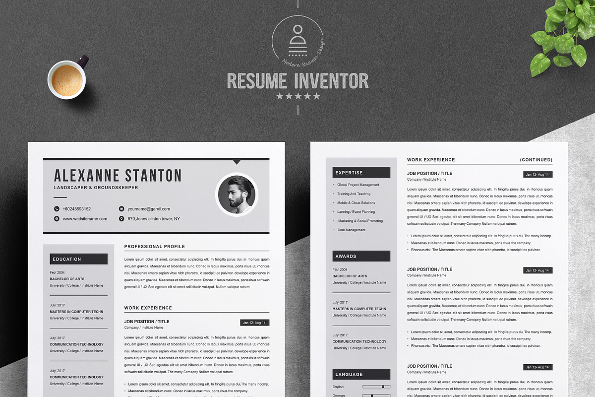 Resume Template, a Resume Template by ResumeInventor (Photo 2 of 6)