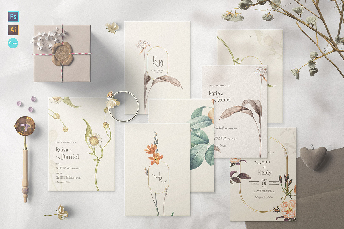 48 Vintage Wedding Cards Collection, an Invitation Template by EvitePapery (Photo 5 of 10)