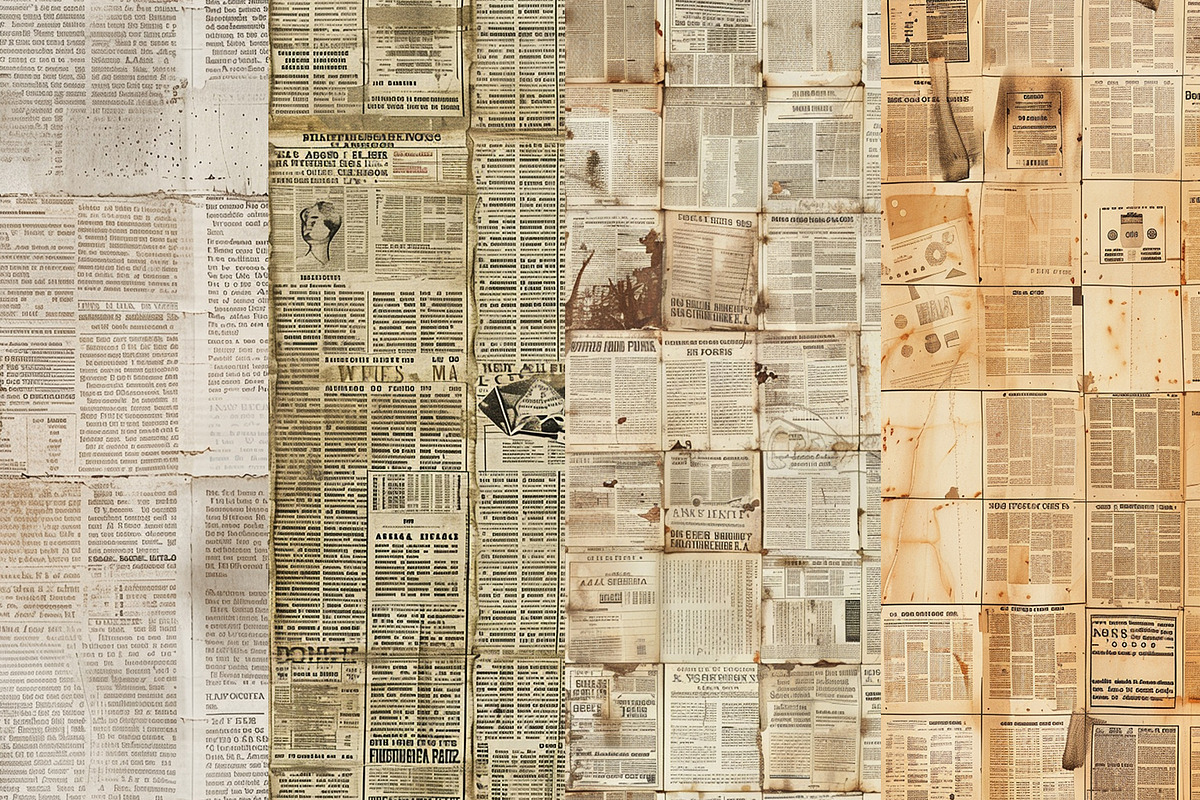 Vintage Newspaper Digital Papers, a Background Graphic by BonaDesigns (Photo 3 of 5)