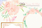 Watercolor Wedding Floral Ornaments, a Decorative Illustration by Designoo (Thumbnail 4 of 8)
