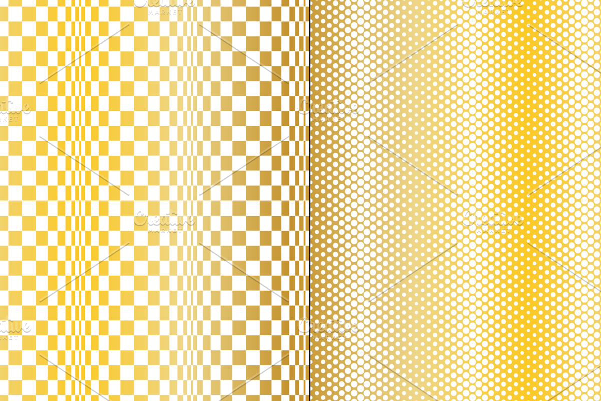 Seamless Gold Op Art Patterns preview 5