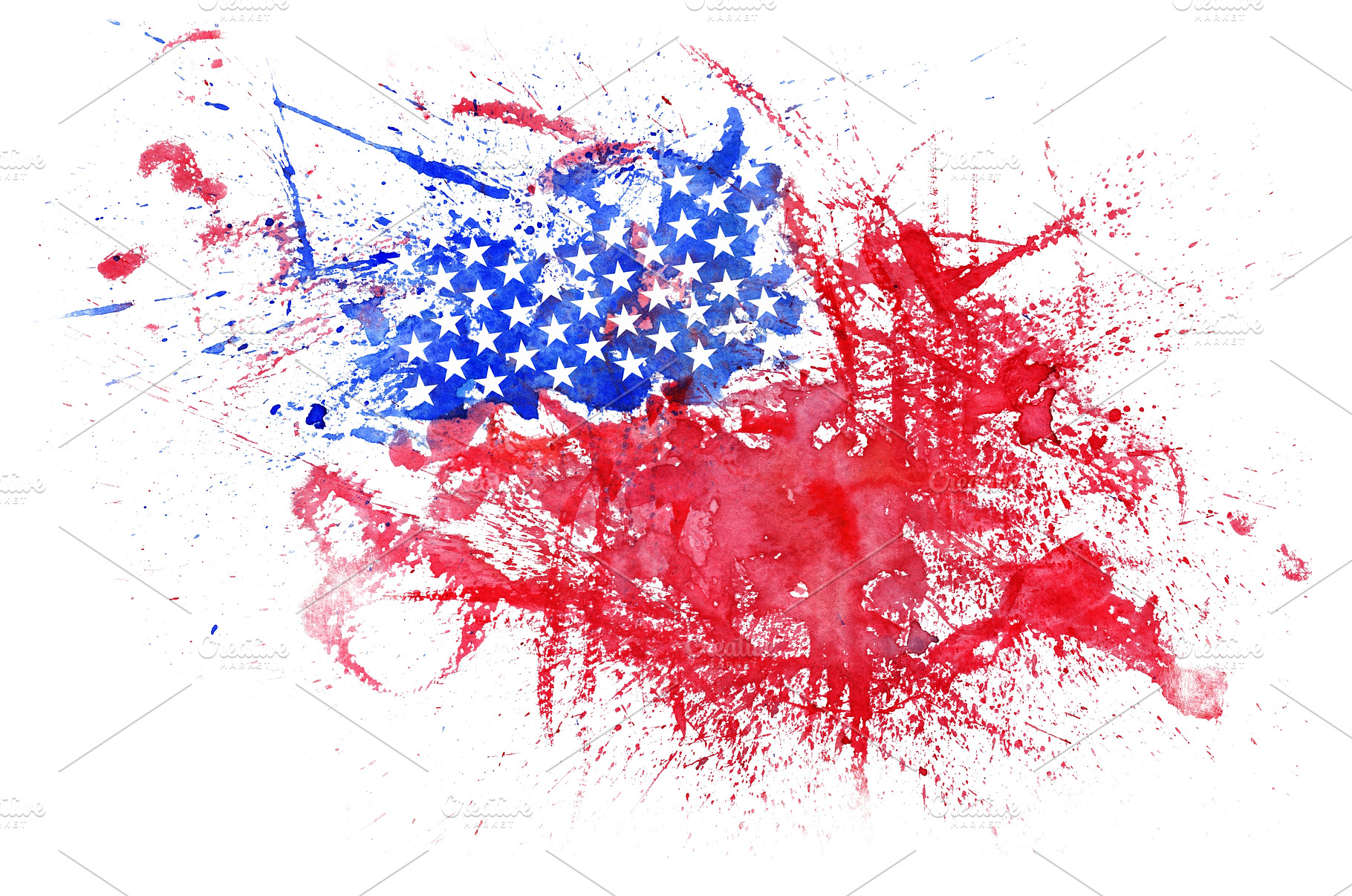 Abstract Watercolor USA Flag, an Abstract Photo by kisikoida